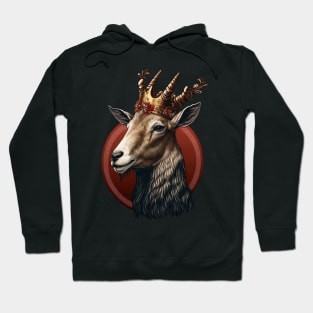 Goat King With Crown Hoodie